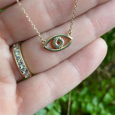 14k Gold Evil Eye Necklace 18 14k Solid Gold Jewelry For Women Evil Eye Necklace Gold 14k