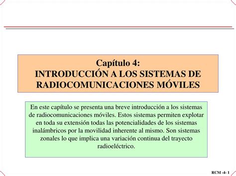 PPT Capítulo 4 INTRODUCCIÓN A LOS SISTEMAS DE RADIOCOMUNICACIONES