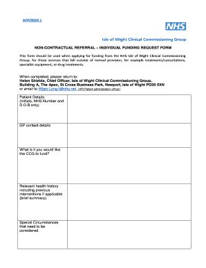 Fillable Online Isleofwightccg Nhs South Central Criteria For Access To