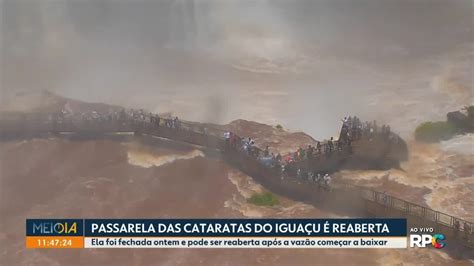 Passarela das Cataratas do Iguaçu é reaberta um dia após vazão cinco