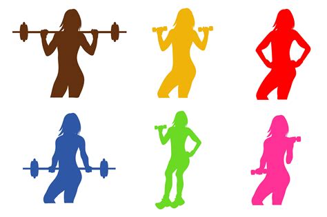 Fitness Icons Woman Silhouette Healthcare Illustrations ~ Creative Market