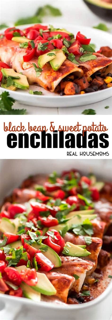 Black Bean And Sweet Potato Enchiladas ⋆ Real Housemoms