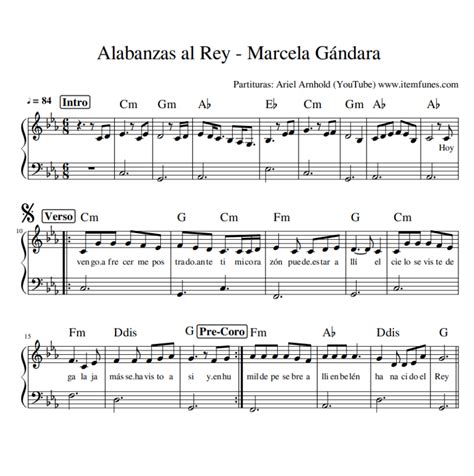 Alabanzas Al Rey Marcela G Ndara Partitura Cristiana Acorde Notas