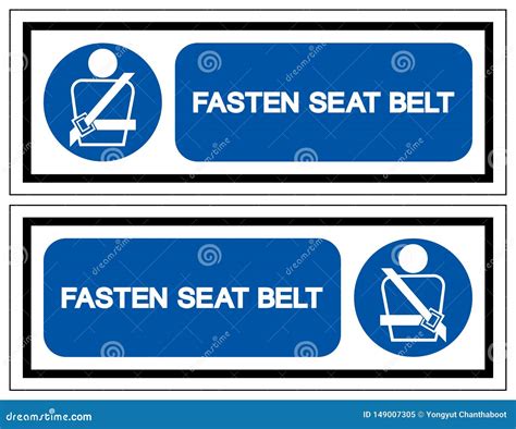 Fasten Seat Belt Symbol Sign Vector Illustration Isolated On White