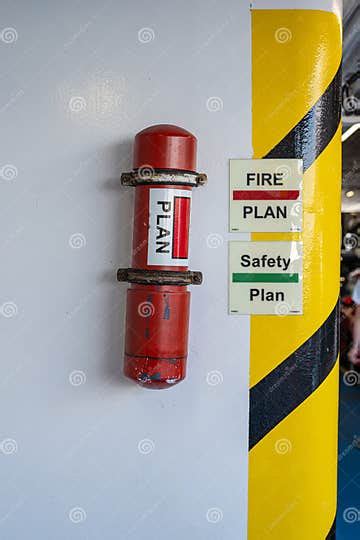 Fire and Safety Plan on a Ferry.. Stock Photo - Image of emergency ...