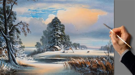 Acrylic Landscape Painting Winter Silence Easy Art Drawing