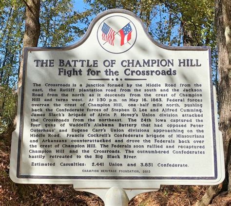 The Battle Of Champion Hill Historical Marker