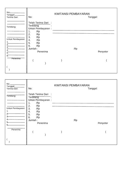 Kwitansi Kosong Excel