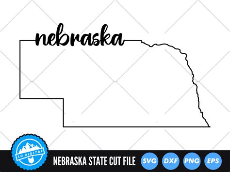 Nebraska Svg Nebraska Outline Usa States Cut File By Ld Digital