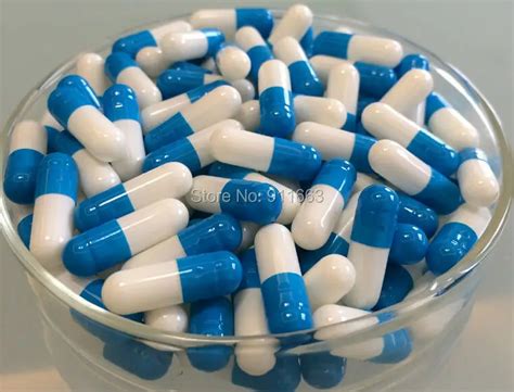 Pcs Blue White Colored Empty Capsules Hard Gelatin Empty Capsule