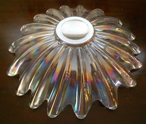 Vintage Federal Glass Bowl Celestial Iridescent Pattern Etsy