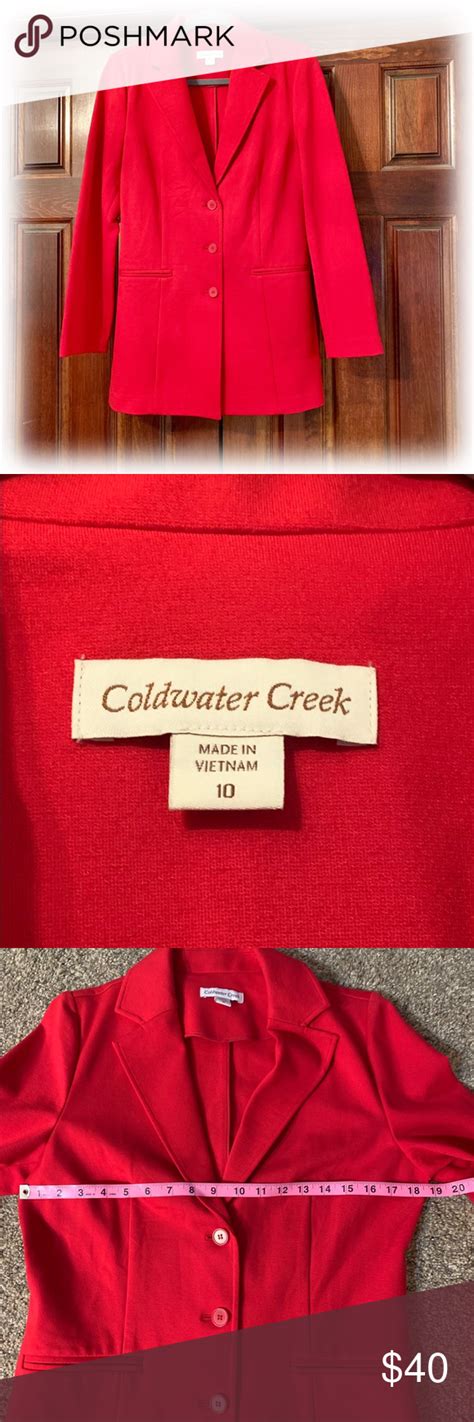 Coldwater Creek Red Blazer 10 Red Blazer Professional Blazers