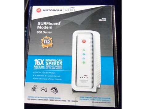 Motorola Arris Surfboard Sb6183 Docsis 30 Cable Modem White