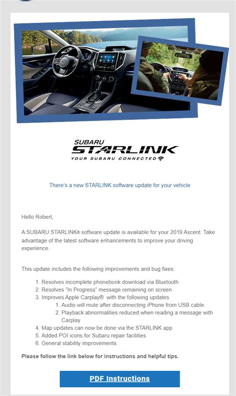 Starlink update? | Subaru Ascent Forum