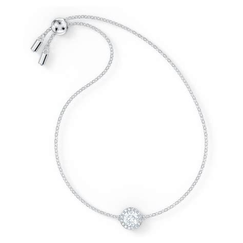 Angelic Bracelet Round Cut White Rhodium Plated Swarovski