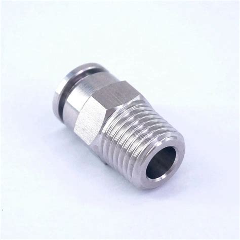 Pneumatic Straight Tube Od Mm Bsp Stainless Male Push In