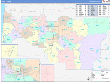 Lane County, OR Wall Map Color Cast Style by MarketMAPS - MapSales