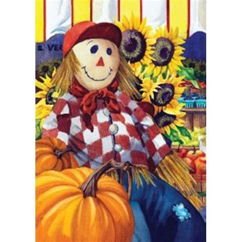 Fall Farm Stand Scarecrow Garden Flag Scarecrows For Garden