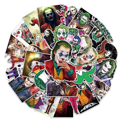 The Joker Themed Set Of 50 Assorted Stickers Decal Set