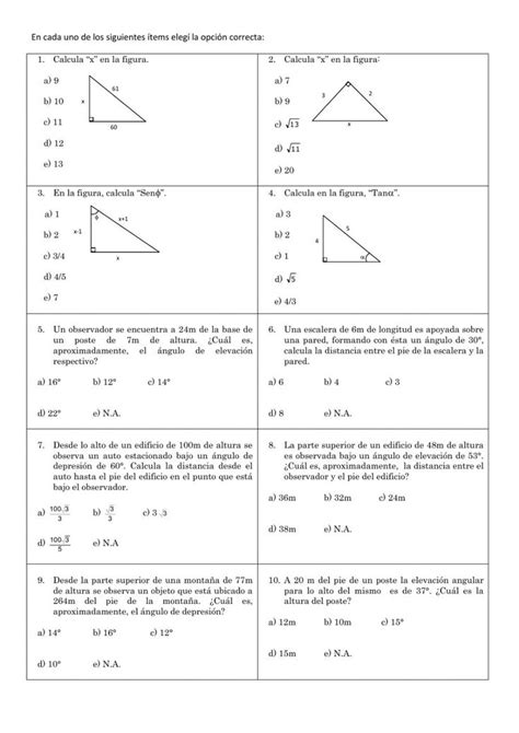 Ejercicio Online De Trigonometría Para 3 Puedes Hacer Los Ejercicios Online O Descargar La