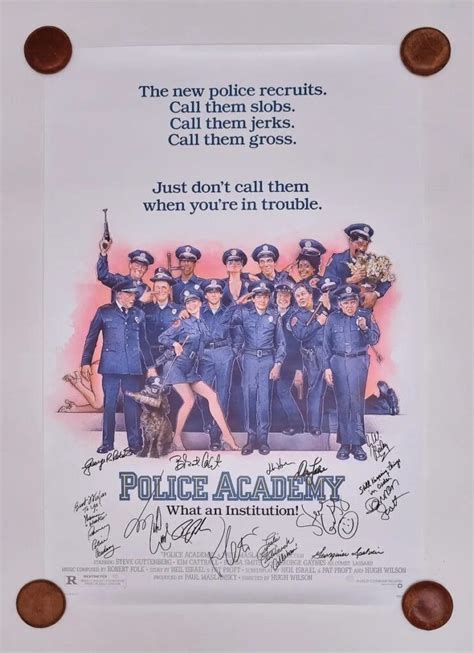 "Police Academy" Cast Signed Movie Poster - YourPremierMemorabilia