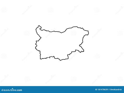 Bulgaria Outline Map Country Shape State Symbol Stock Vector ...