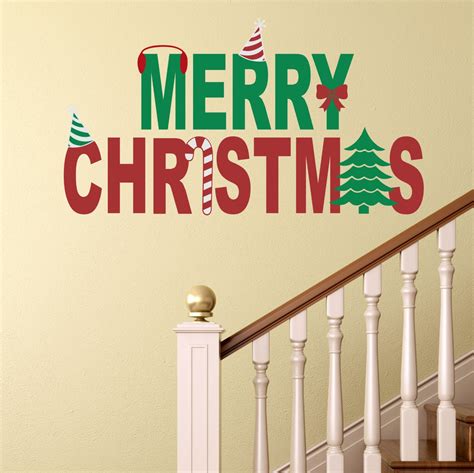 Merry Christmas Decal Christmas Wall Decal Christmas Decor Etsy