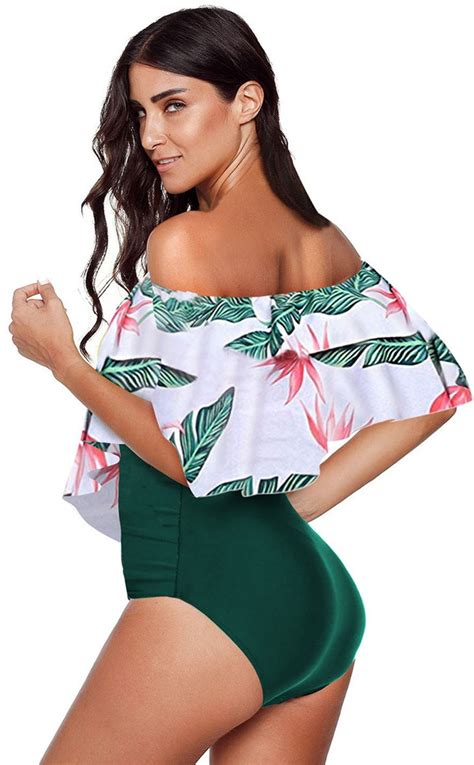 Sexy Off Shoulder Ruffle One Piece Bikini