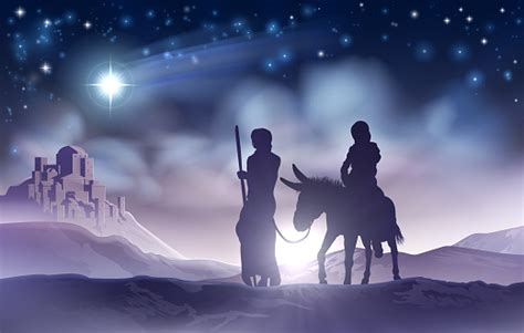 Nativity Christmas Illustration Mary And Joseph Stock Illustration