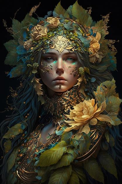 Premium Ai Image Illustration Of Beautiful Woman Goddess Of The