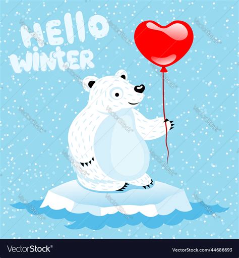 Polar Bear On An Ice Floe Royalty Free Vector Image