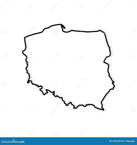 Outline of Poland map stock vector. Illustration of flat - 155125178