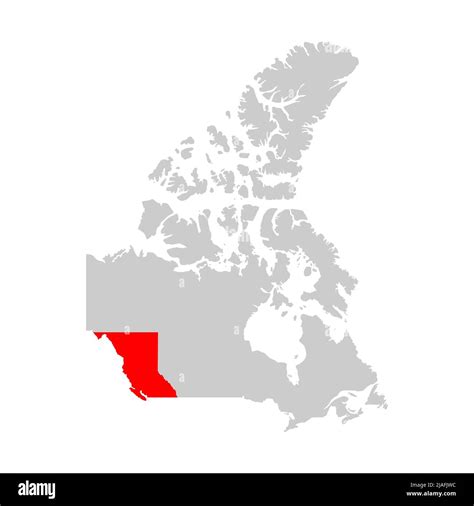 British columbia highlighted on the map of Canada Stock Vector Image ...