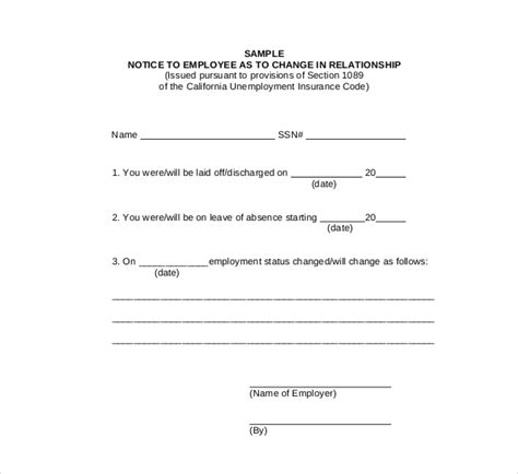 FREE 9 Sample Employee Status Change Forms In PDF MS Word Excel