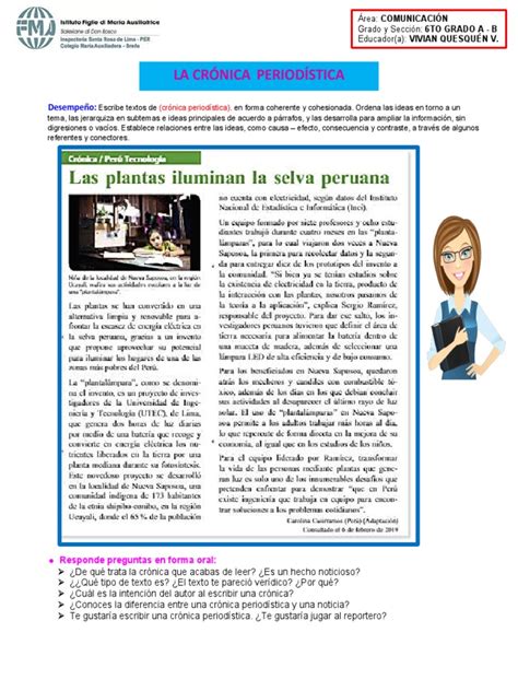 Estructura De La Crónica Periodística Pdf