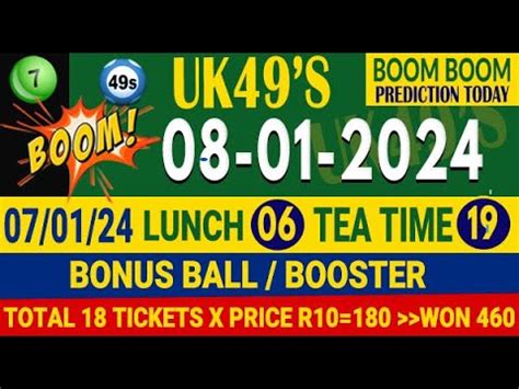 8 1 2024 UK 49s Lunch Time Tea Time Prediction UK49 Today Bonus Ball