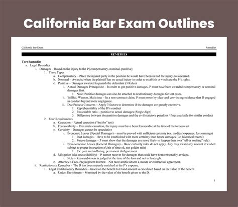 CA Bar Exam Remedies California Bar Exam Outlines CA State Bar Exam ...