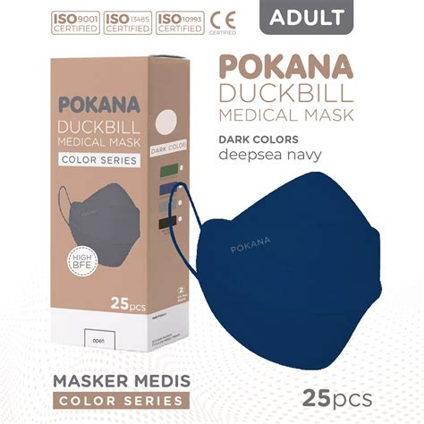 Jual Pokana POKANA Duckbill 4 Ply Earloop Medical Face Mask Adult Box