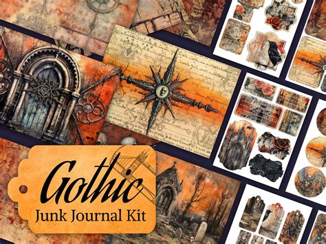 Gothic Junk Journal Pages Ephemera Full Pages Printable Pages