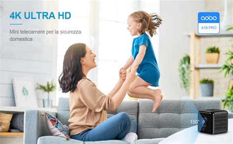 Aobo Telecamera Nascosta 2023 4K HD Mini Telecamera Wifi Interno