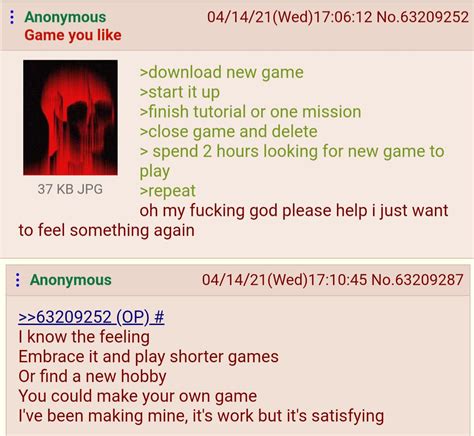 Anon Is A True Gamer Greentext