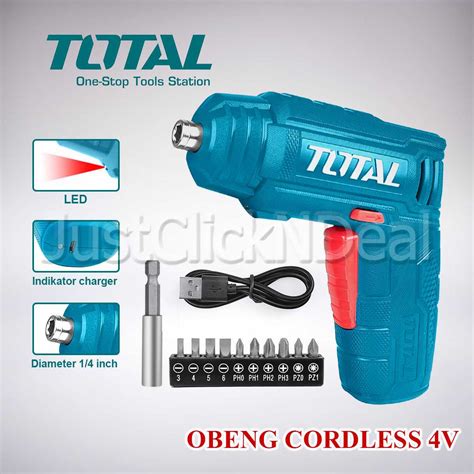 Jual Total Obeng Baterai Portable Cordless Screwdriver Volt