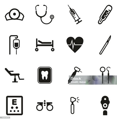 Medical Equipment Or Medical Device Icons Stock Illustration Download