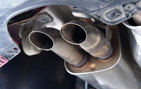 Exhaust Pipe Muffler Under The Car Stock Image Image Of Environment