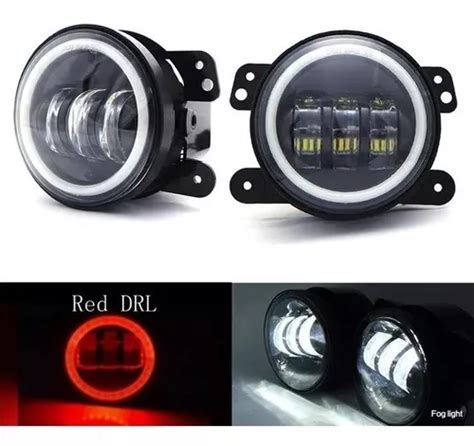 Faros Led Nieblas Lupas Aro Rojo Suzuki Jimny Al Env O Gratis