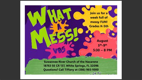 What A Mess Vbs Suwannee River Conaz