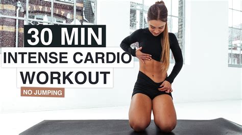 30 Min Intense Cardio And Abs Workout No Jumping No Equipment Youtube