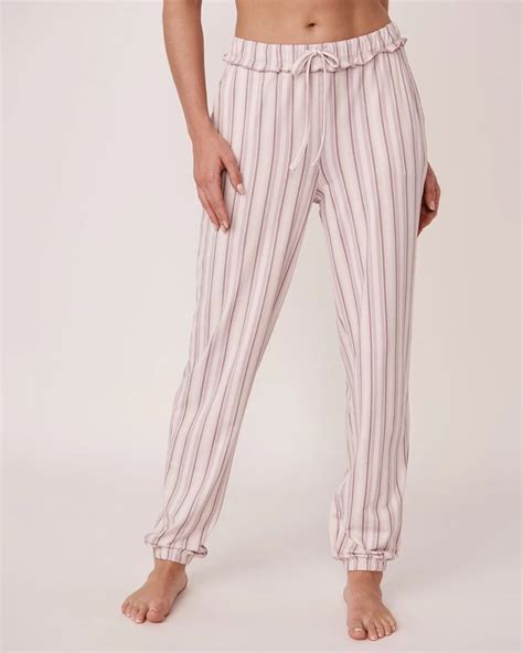 LA VIE EN ROSE Super Soft Stripe Pants Vertical Stripes 40200315