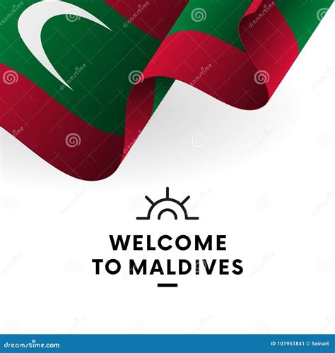 Welcome To Maldives Maldives Flag Patriotic Design Vector