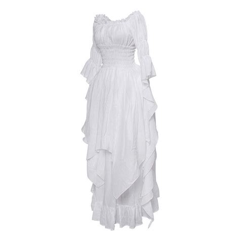 DHFJKG Women'S Casual Dress Solid Color Off The Shoulder Puff Long